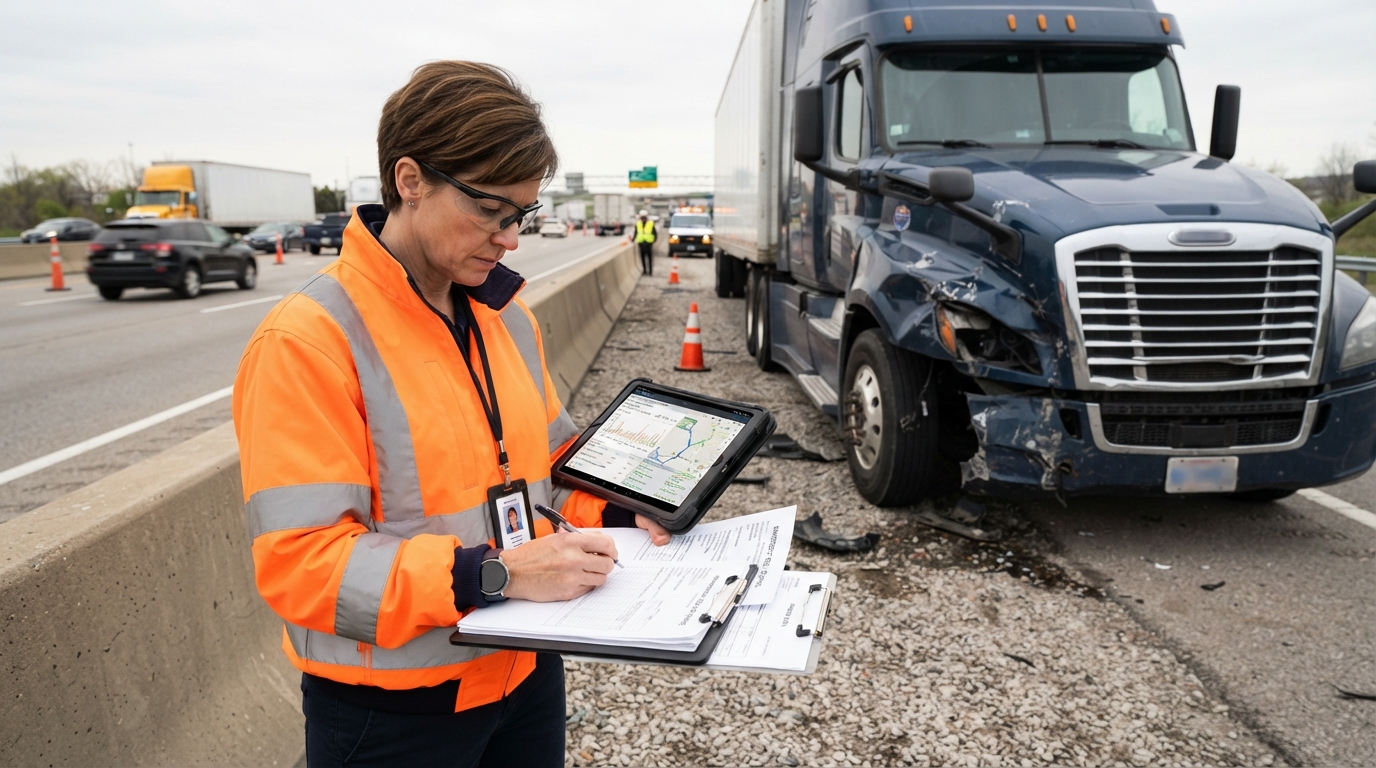 Evidence reviewed after a crash involving truck emergency exemptions