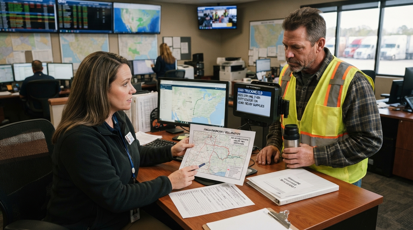 FMCSA truck emergency exemptions and hours-of-service records